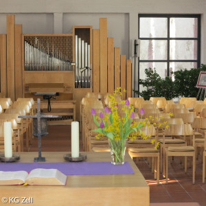 Gottesdienstraum und Orgel